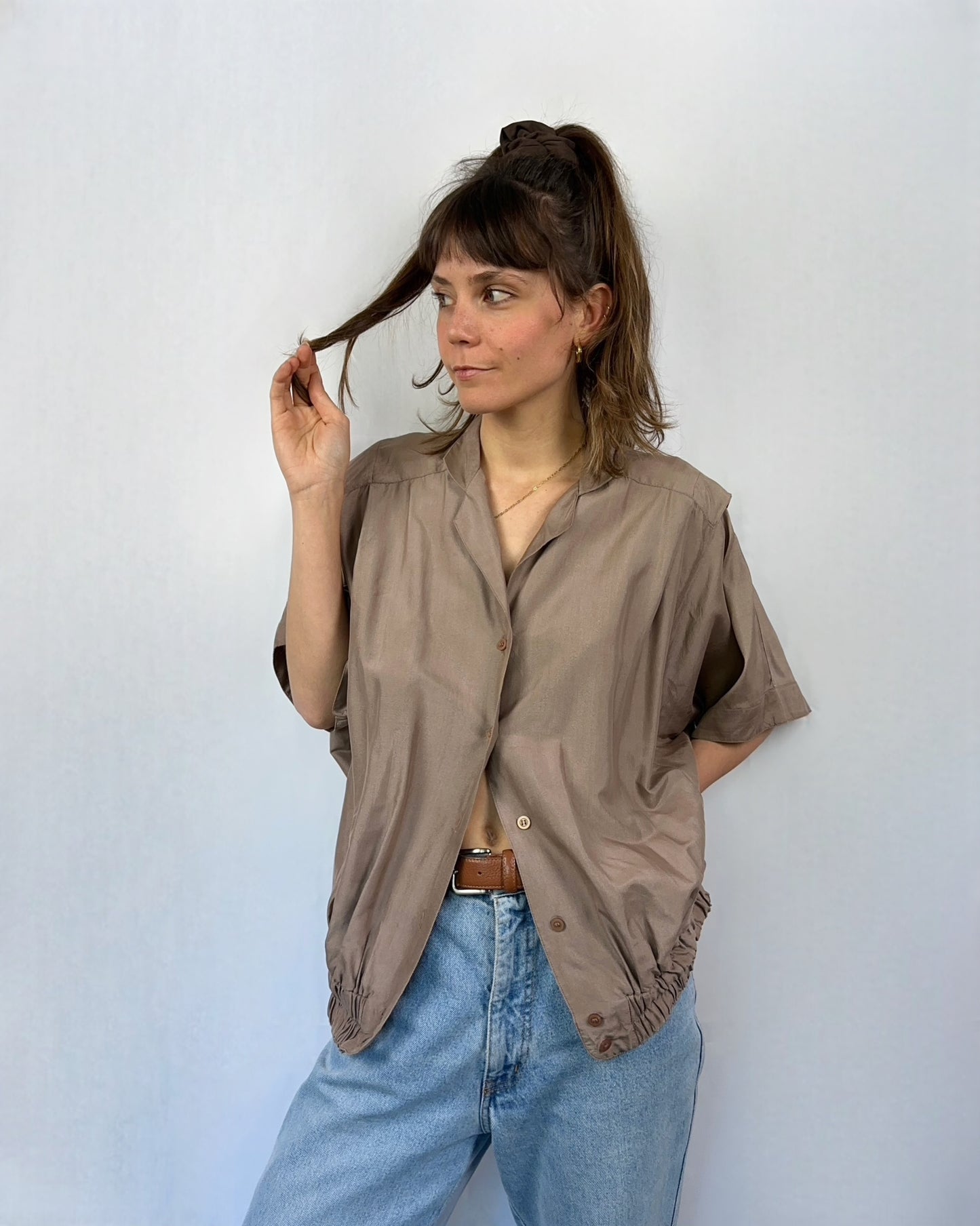 Camicia bomberina in pura seta Golden Gate