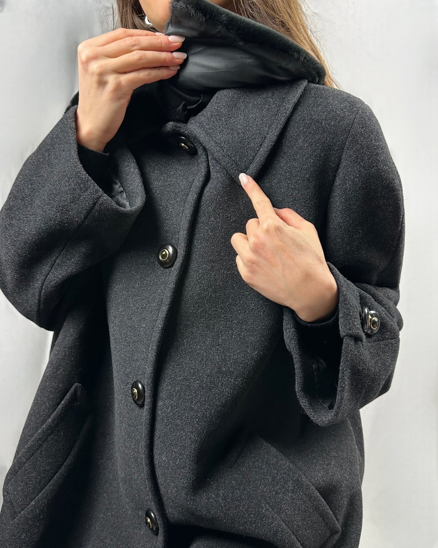 Cappotto con pelliccia rimovibile