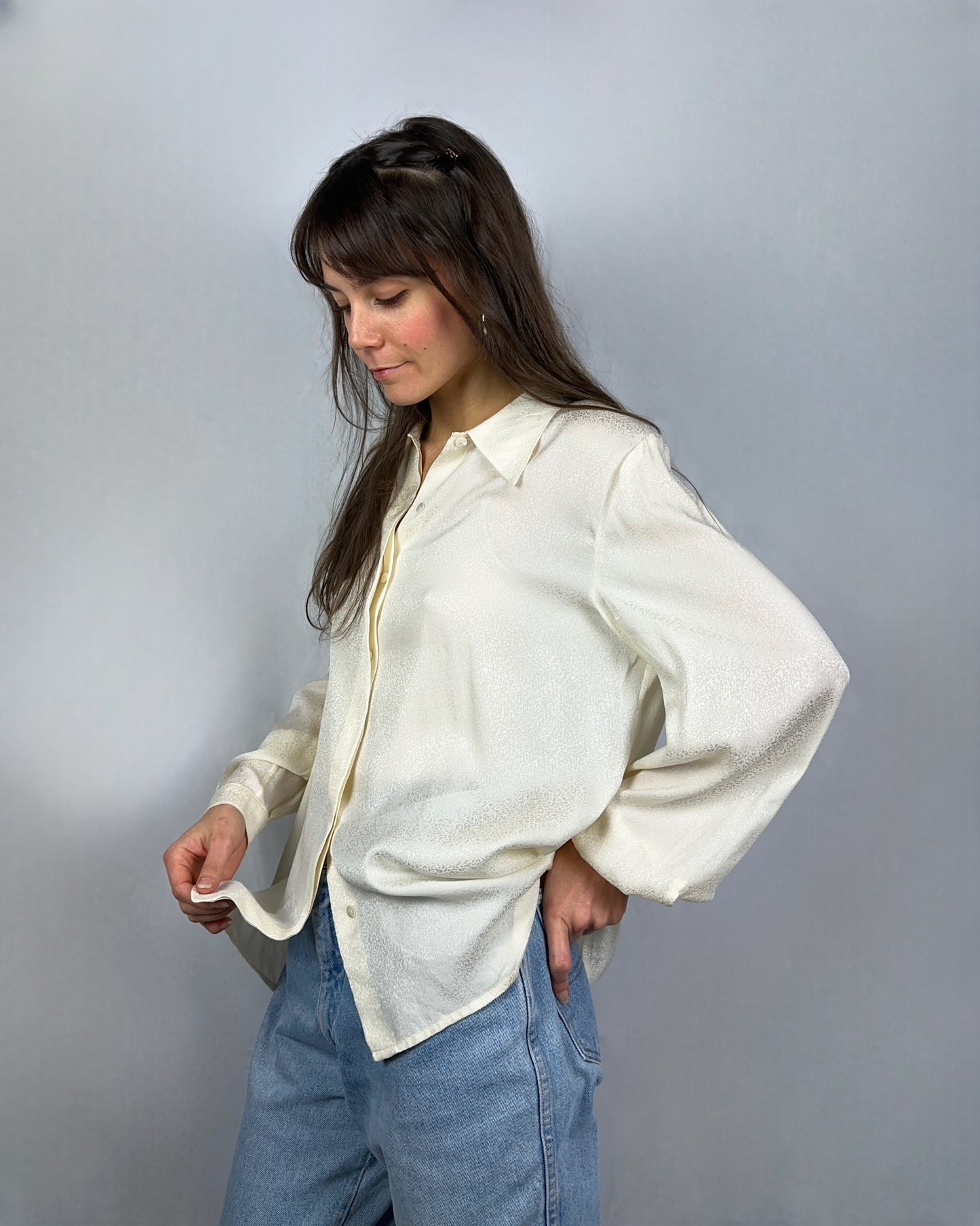 Camicia luminosa in pura seta