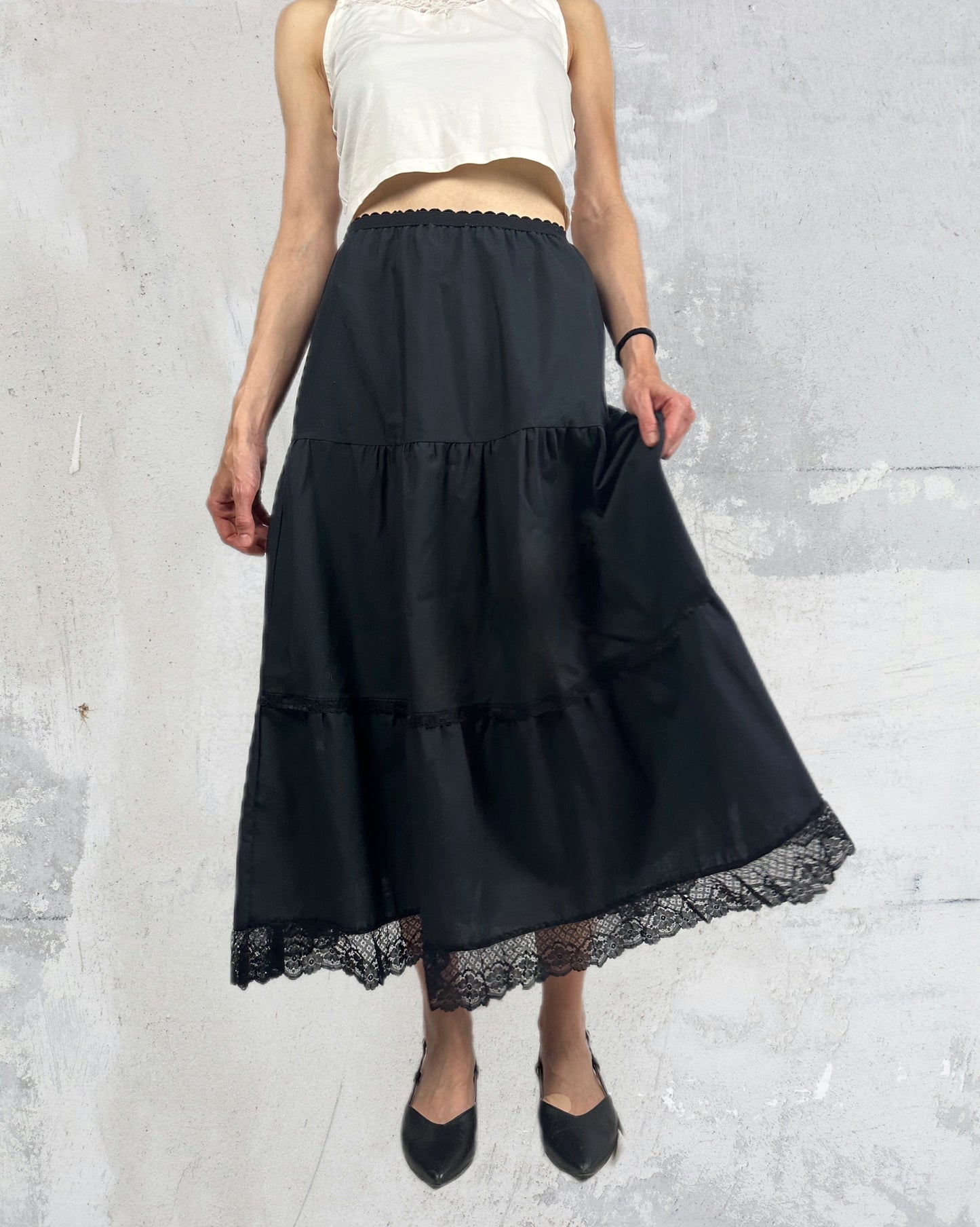 Black lace maxi