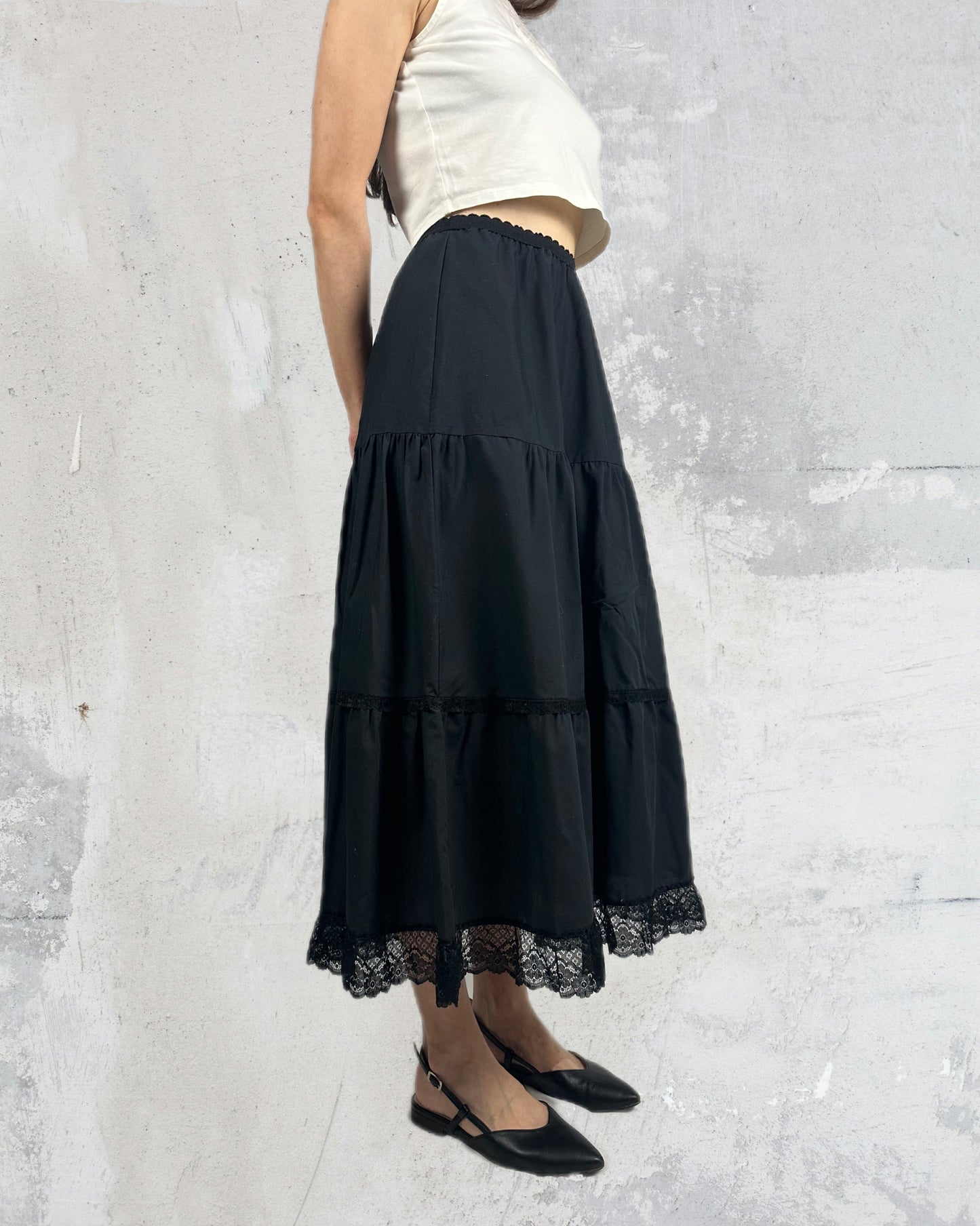 Black lace maxi