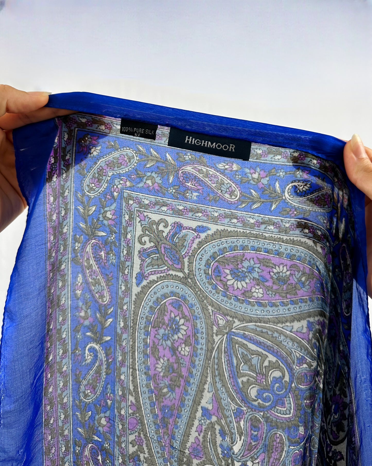 Foulard in pura seta blu