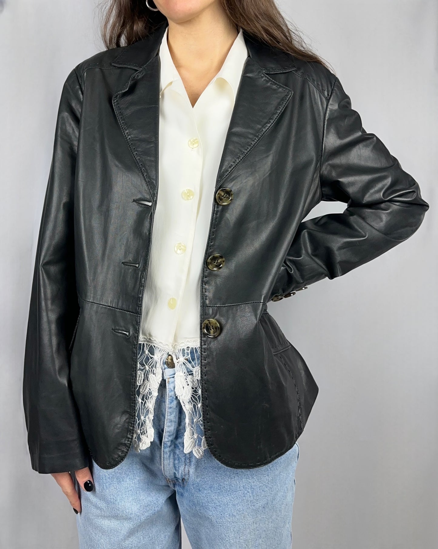 Blazer MaxMara in vera pelle