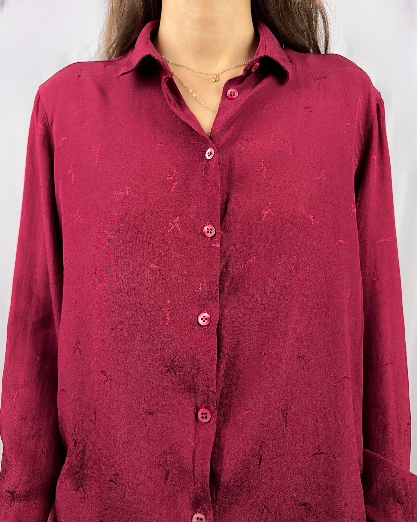 Camicia borgogna in pura seta