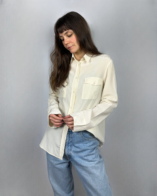 Camicia panna in pura seta