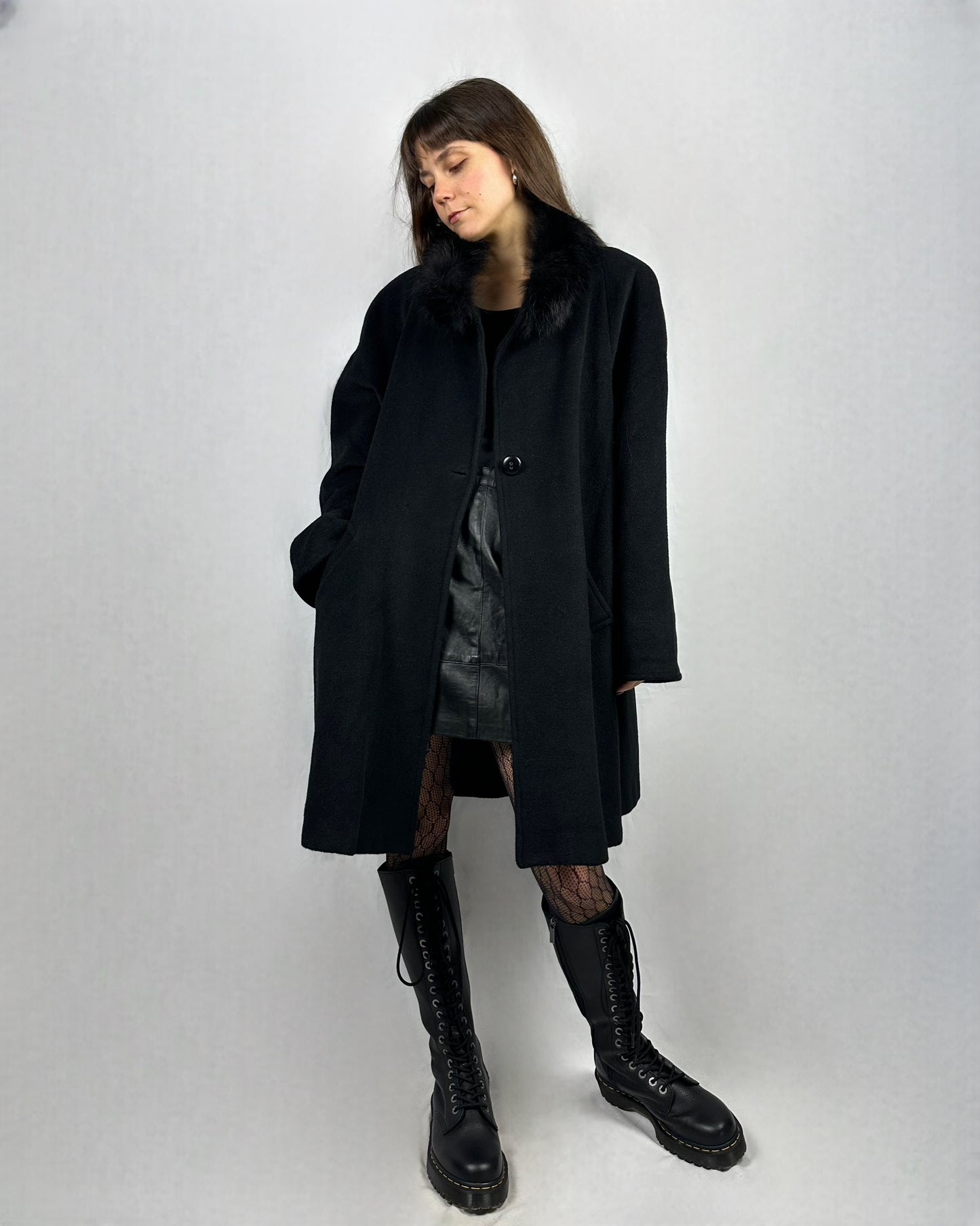 Cappotto raffinato in lana e mohair