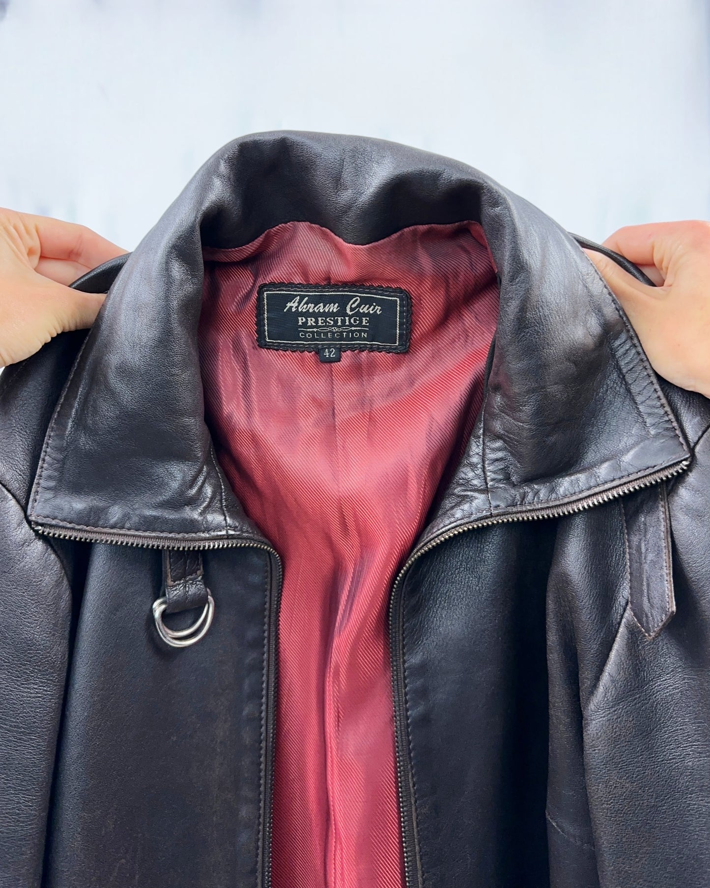 Trench in vera pelle marrone