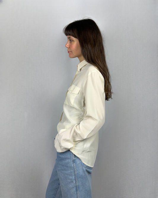 Camicia panna in pura seta