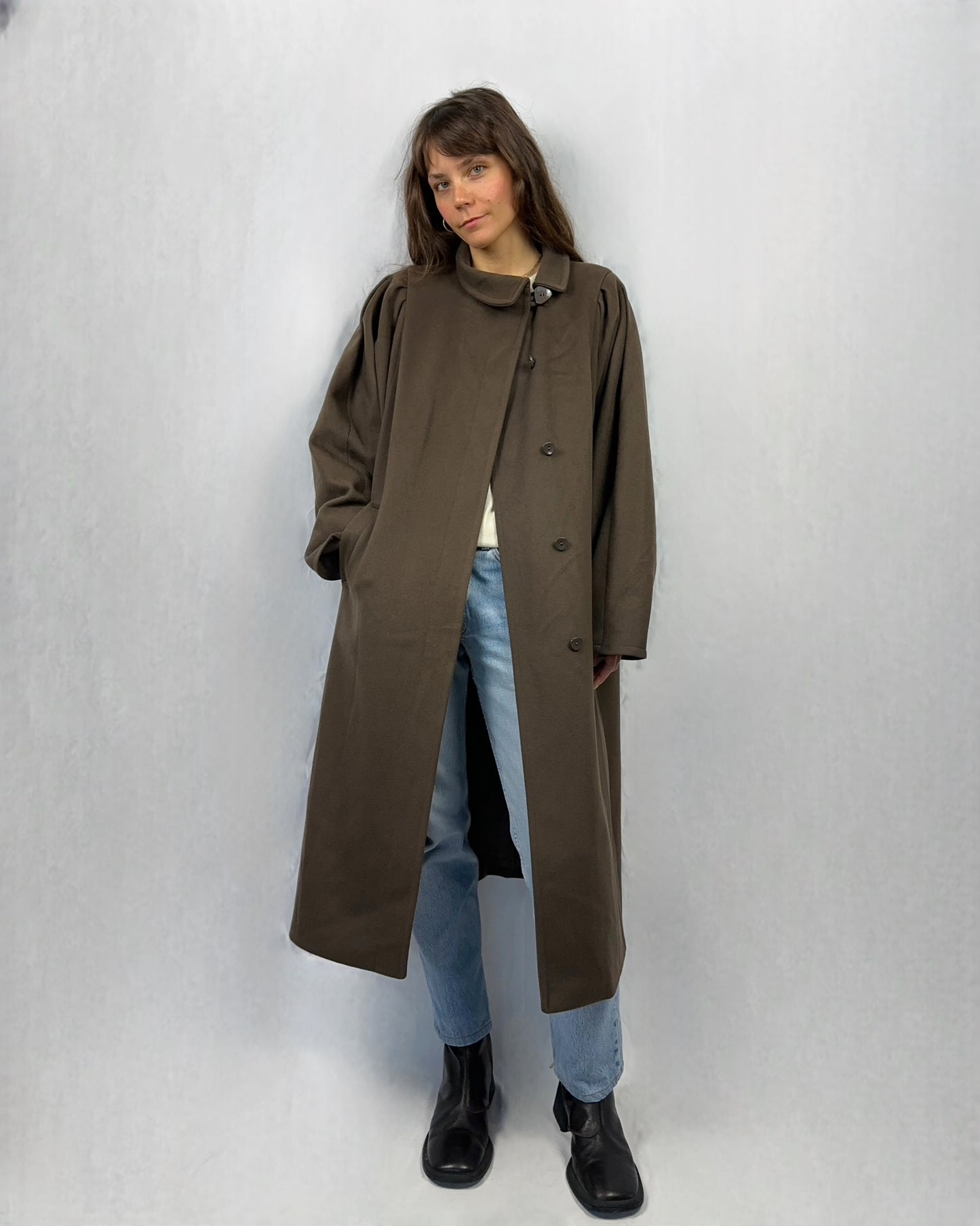 Cappotto fango in pura lana