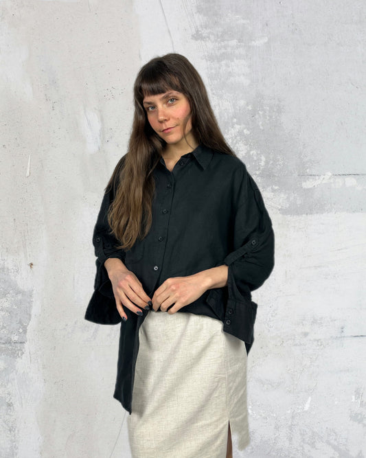 Camicia basic in lino