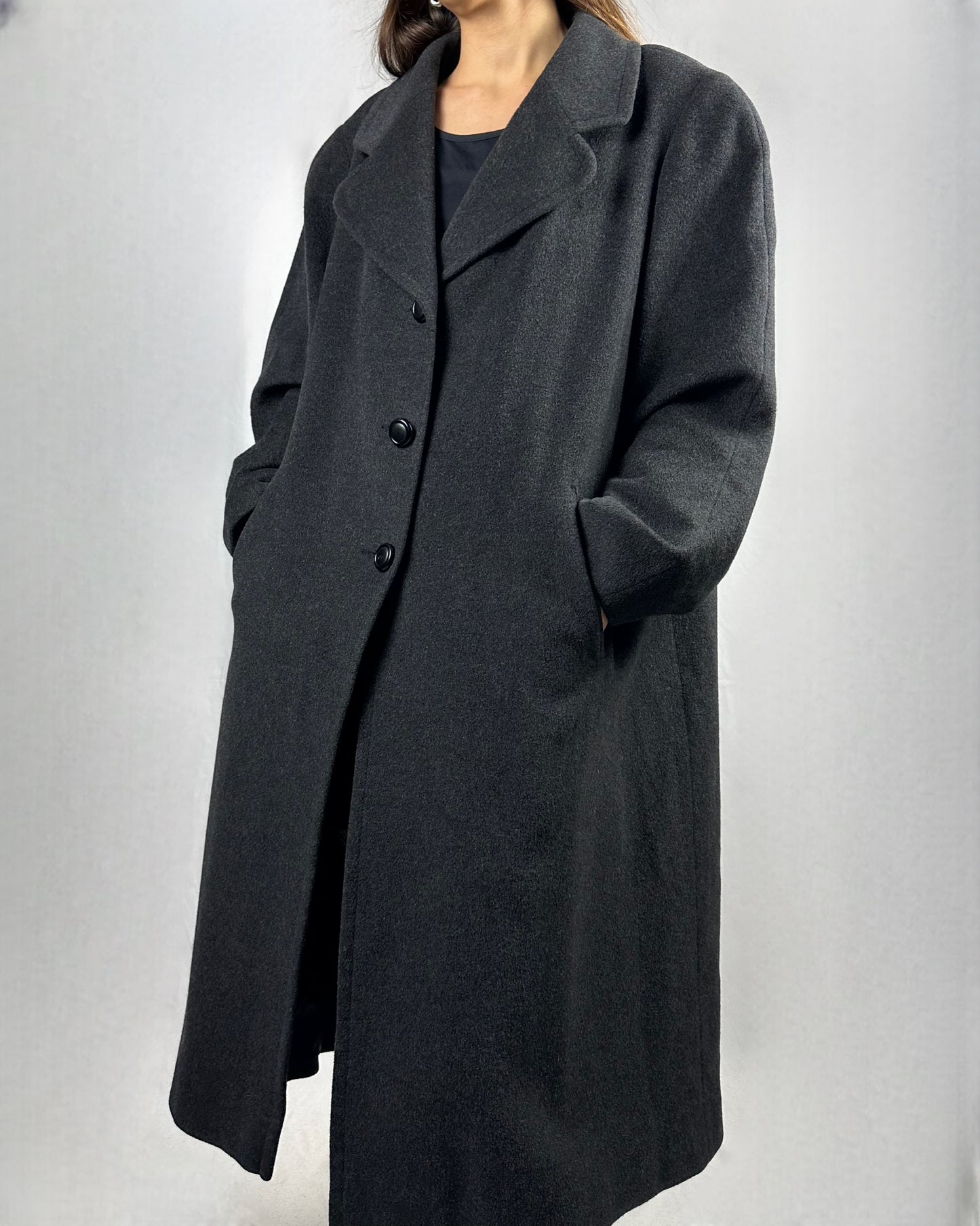 Cappotto antracite in lana