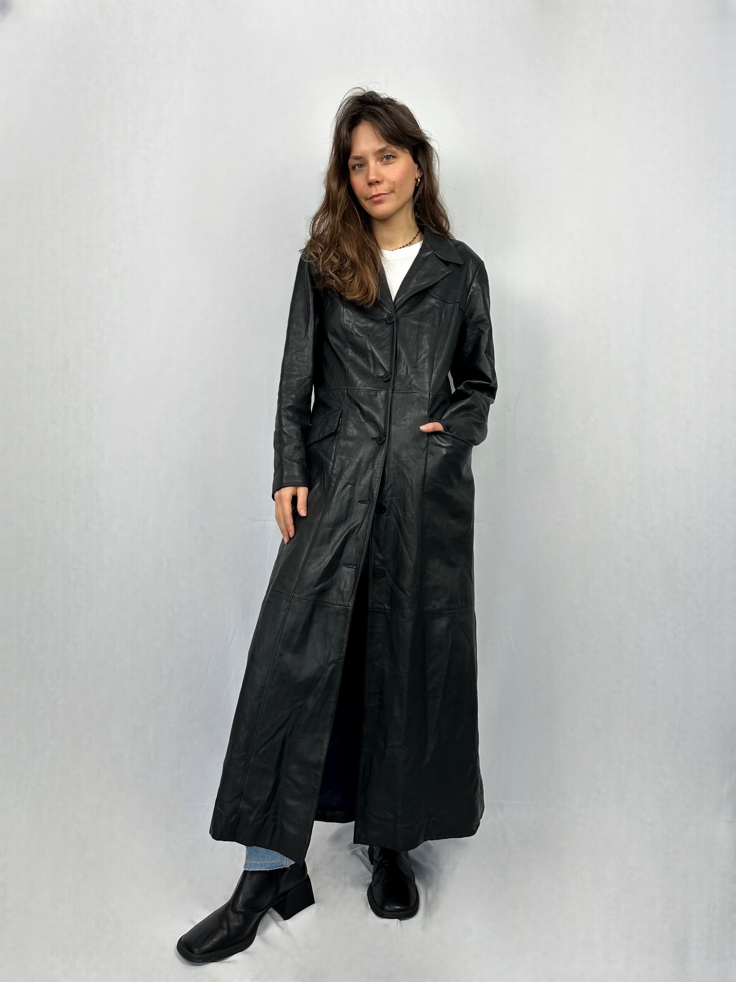 Trench lunghissimo in vera pelle Redskins