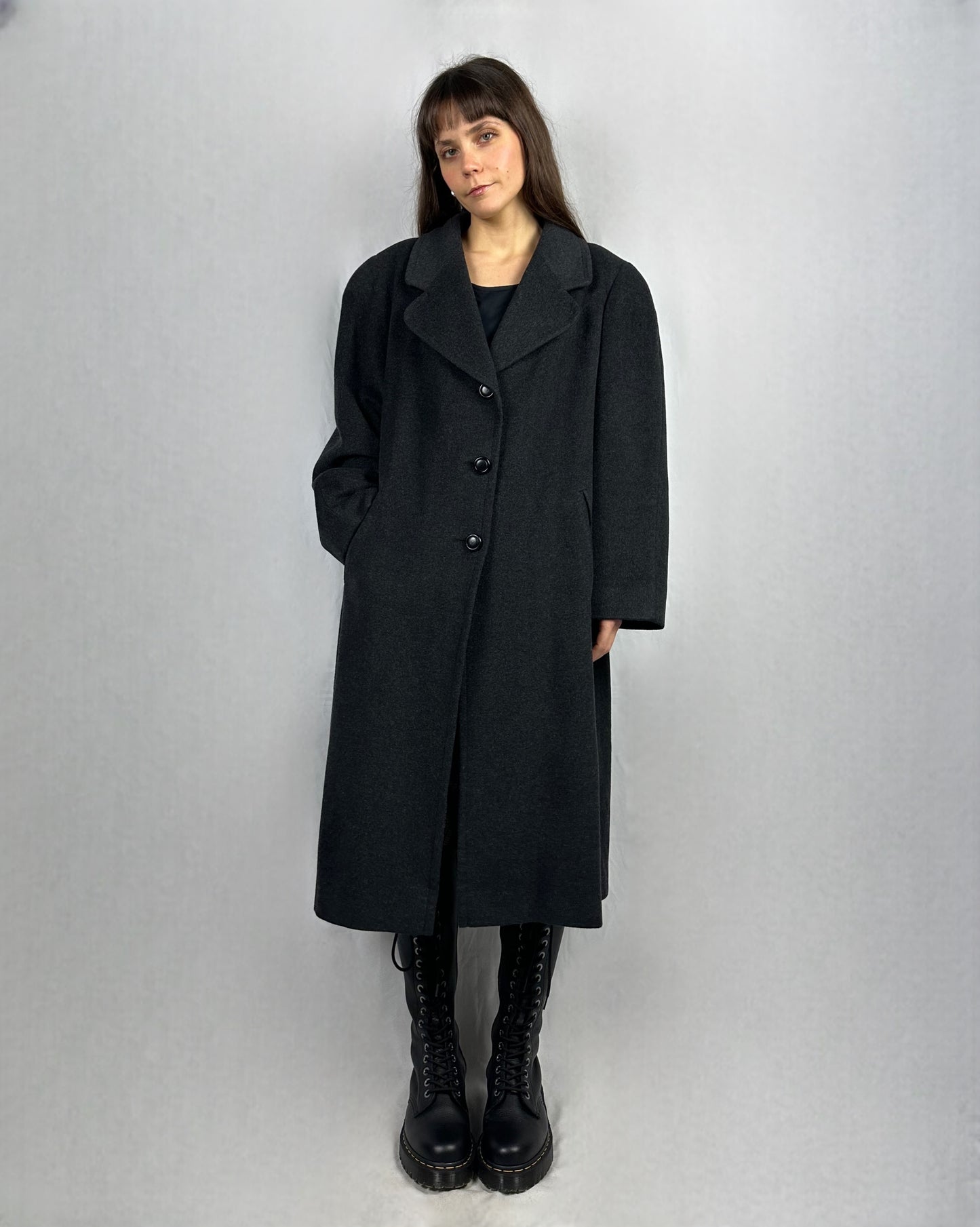 Cappotto antracite in lana