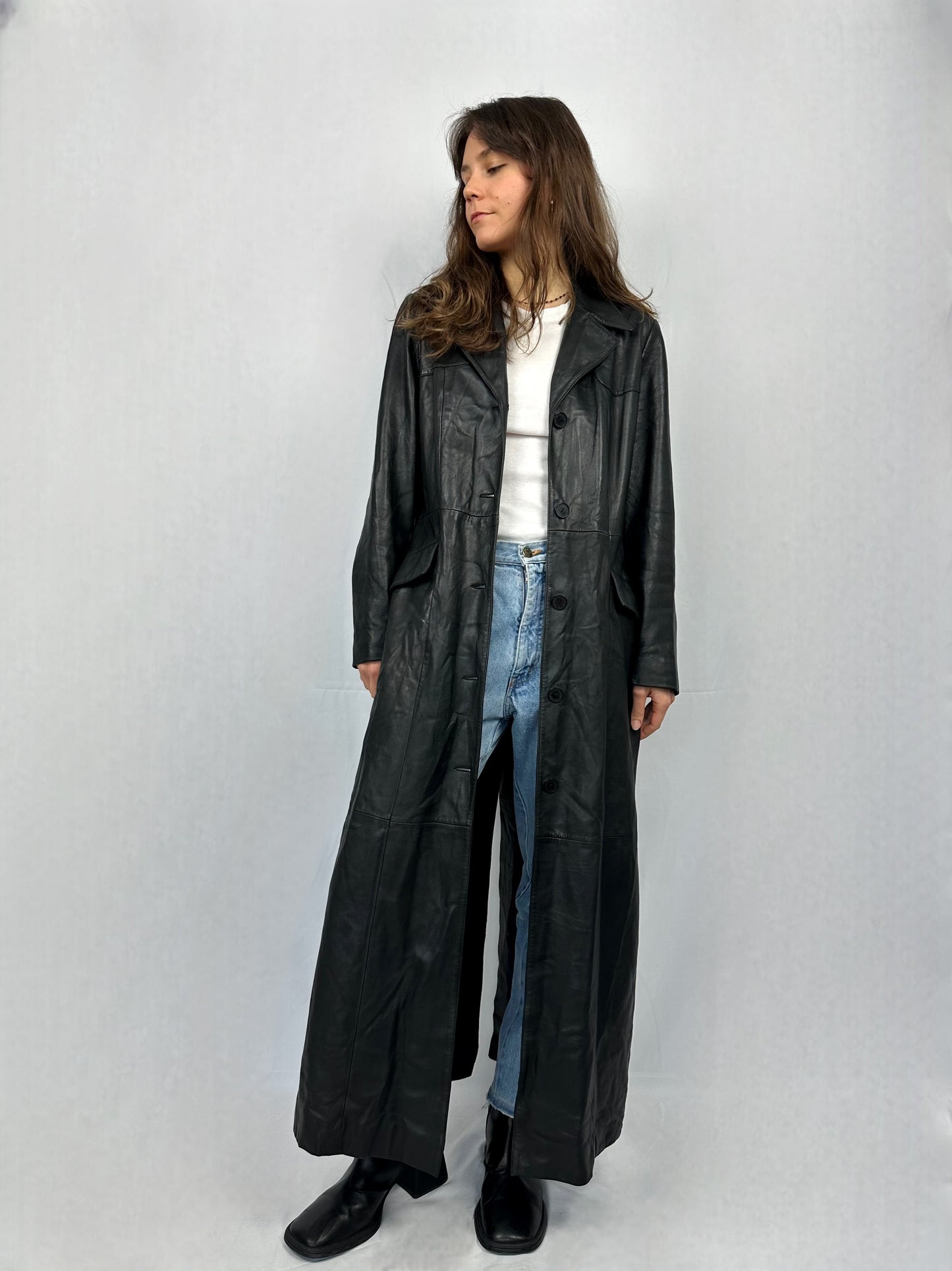 Trench lunghissimo in vera pelle Redskins