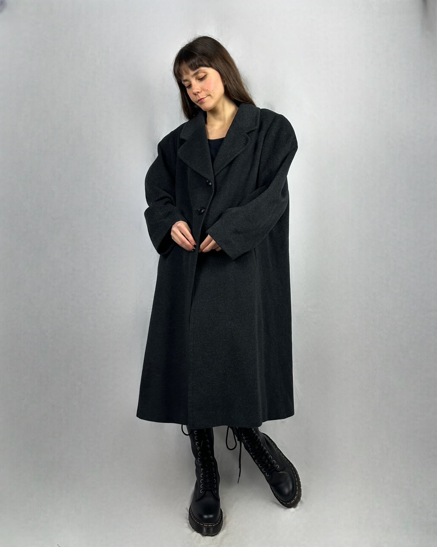 Cappotto antracite in lana