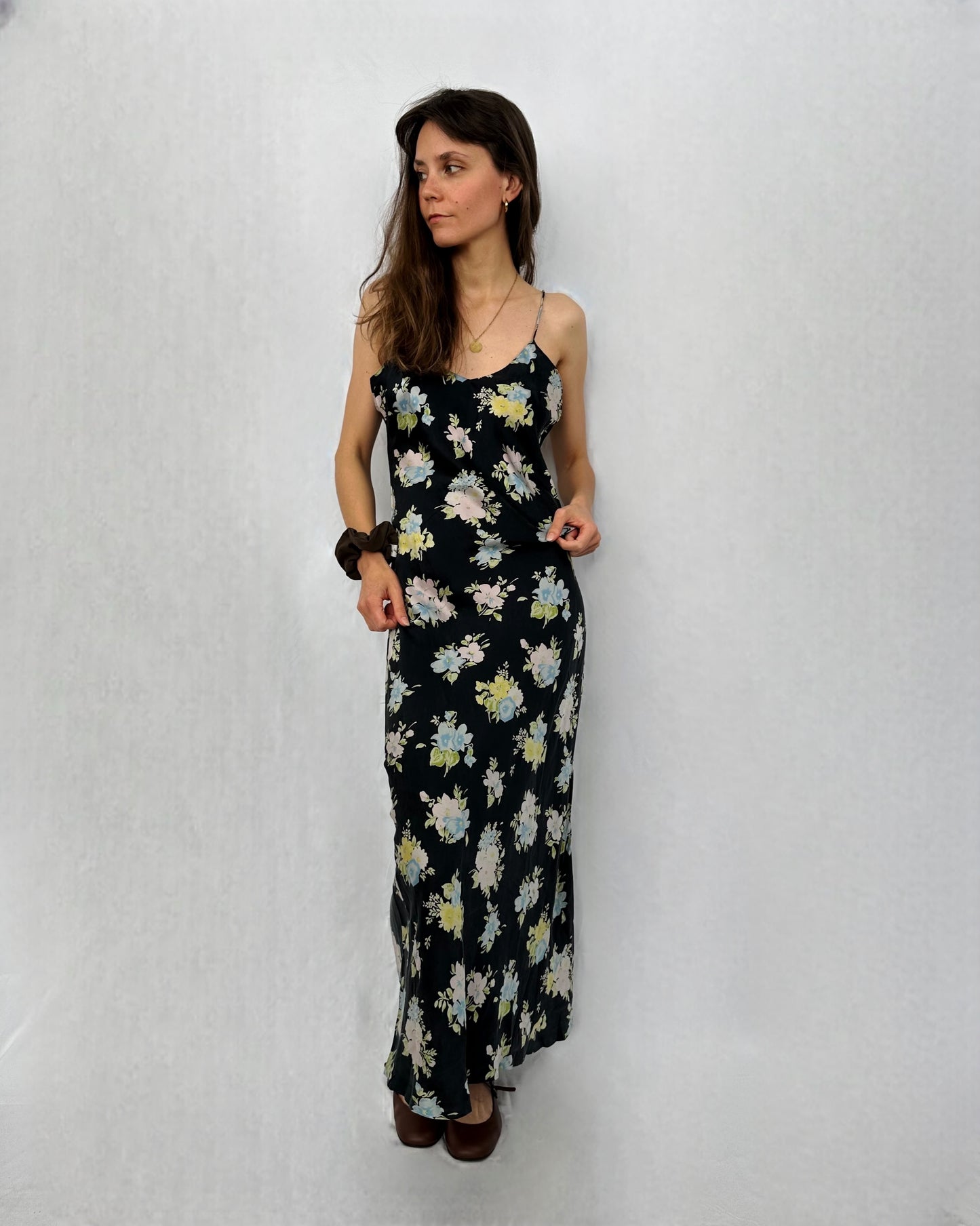 Slip dress in pura seta