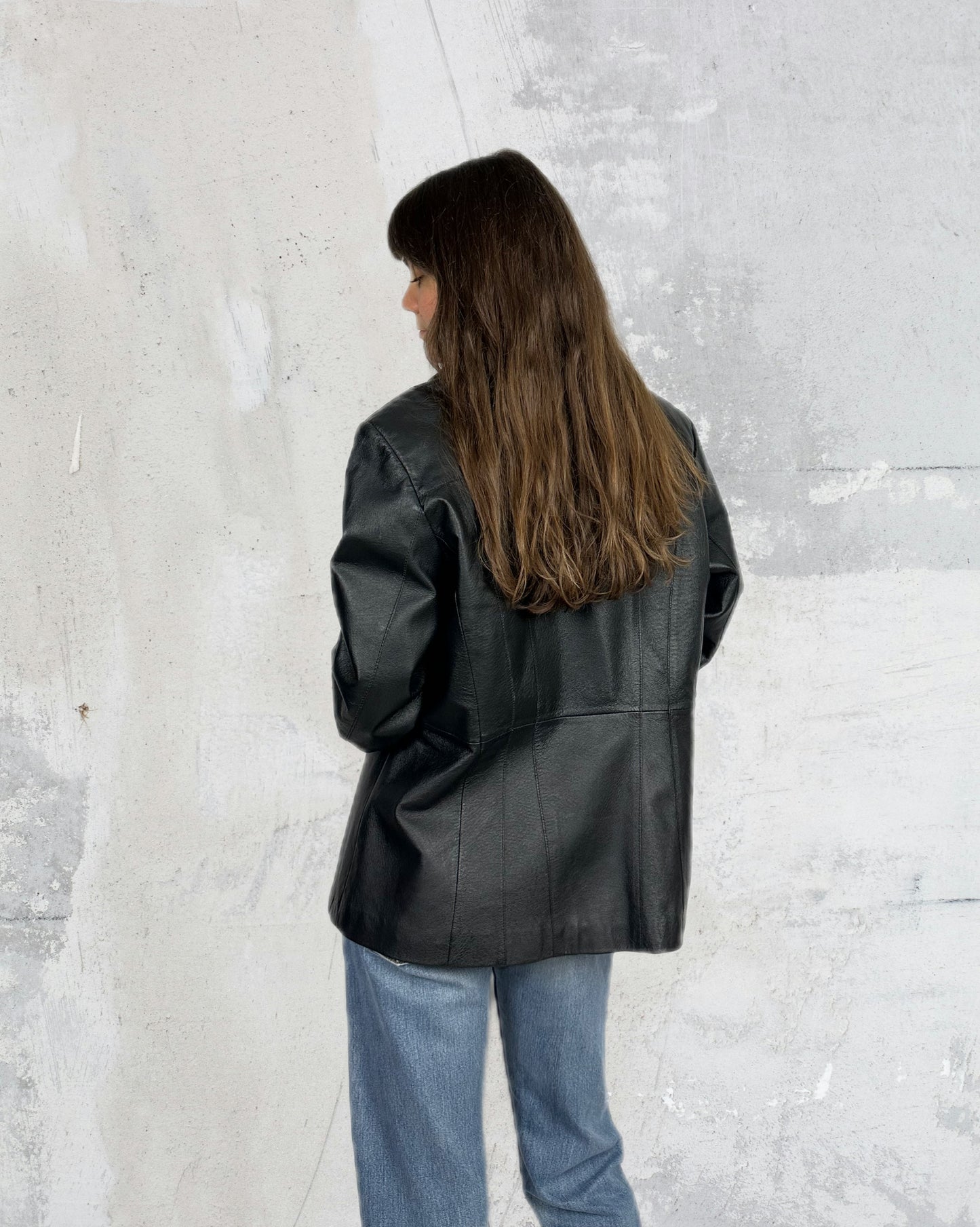 Blazer in vera pelle over