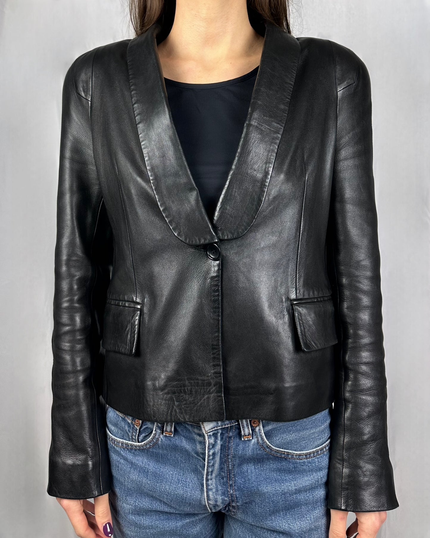 Blazer Ventcouvert in vera pelle