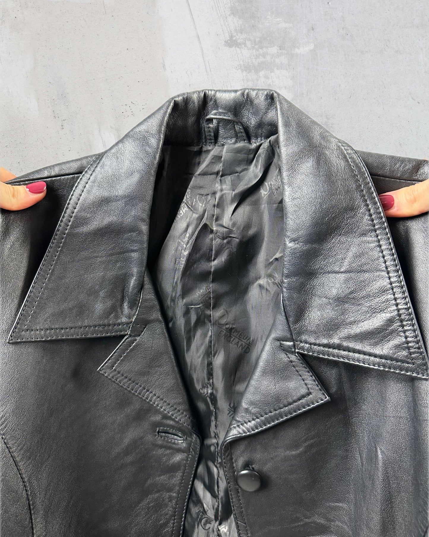 Blazer essenziale in vera pelle