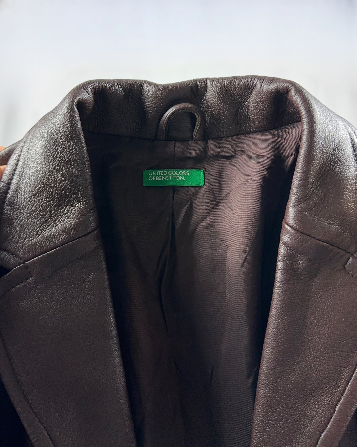 Blazer cioccolato in vera pelle