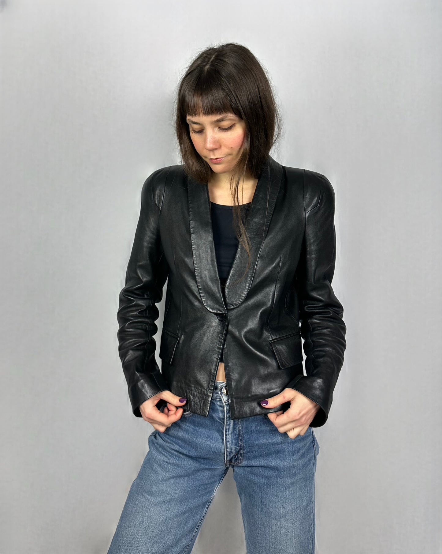 Blazer Ventcouvert in vera pelle