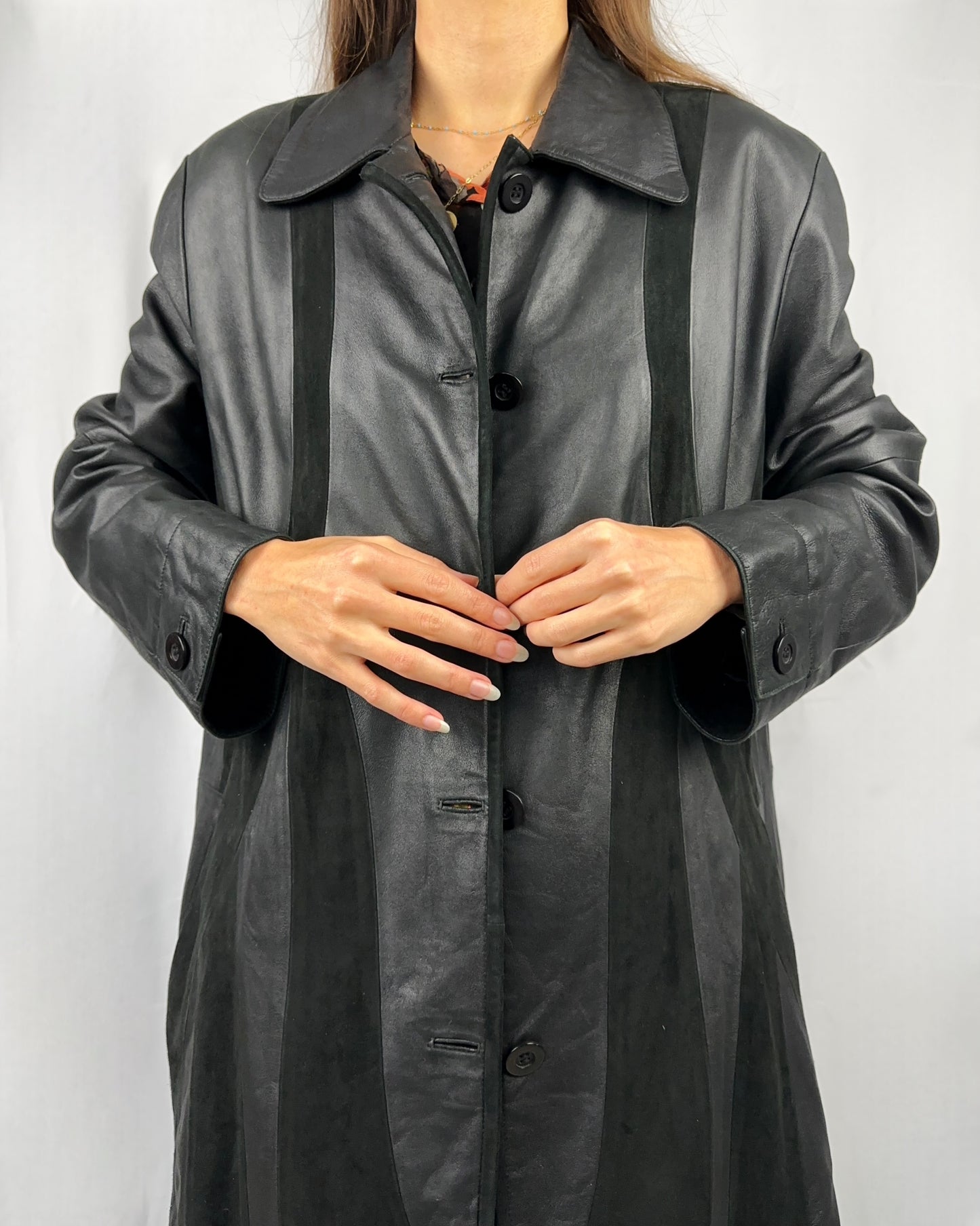 Giacca in vera pelle liscia e scamosciata