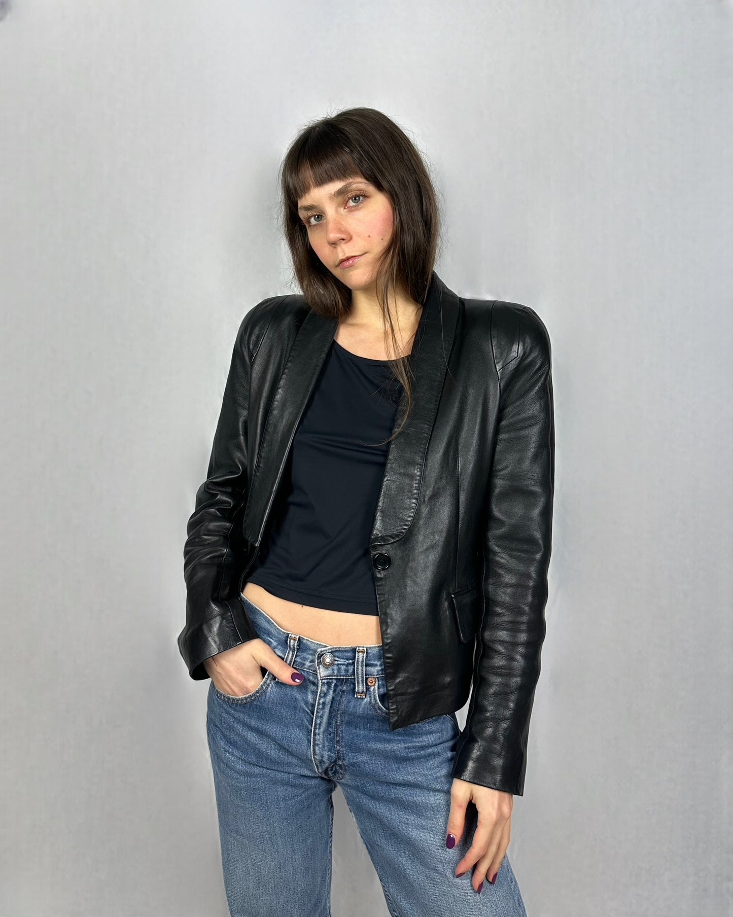 Blazer Ventcouvert in vera pelle