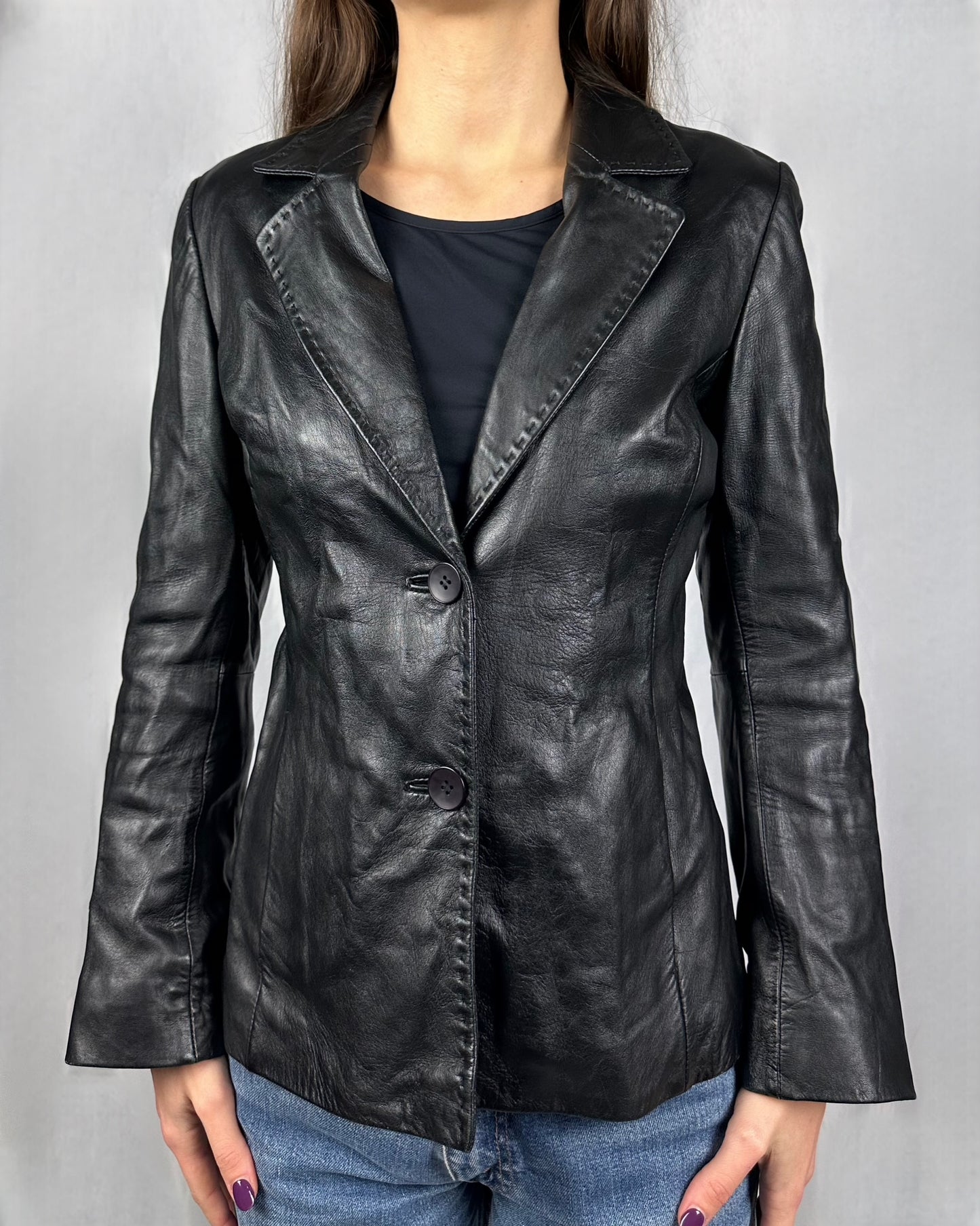 Blazer in vera pelle