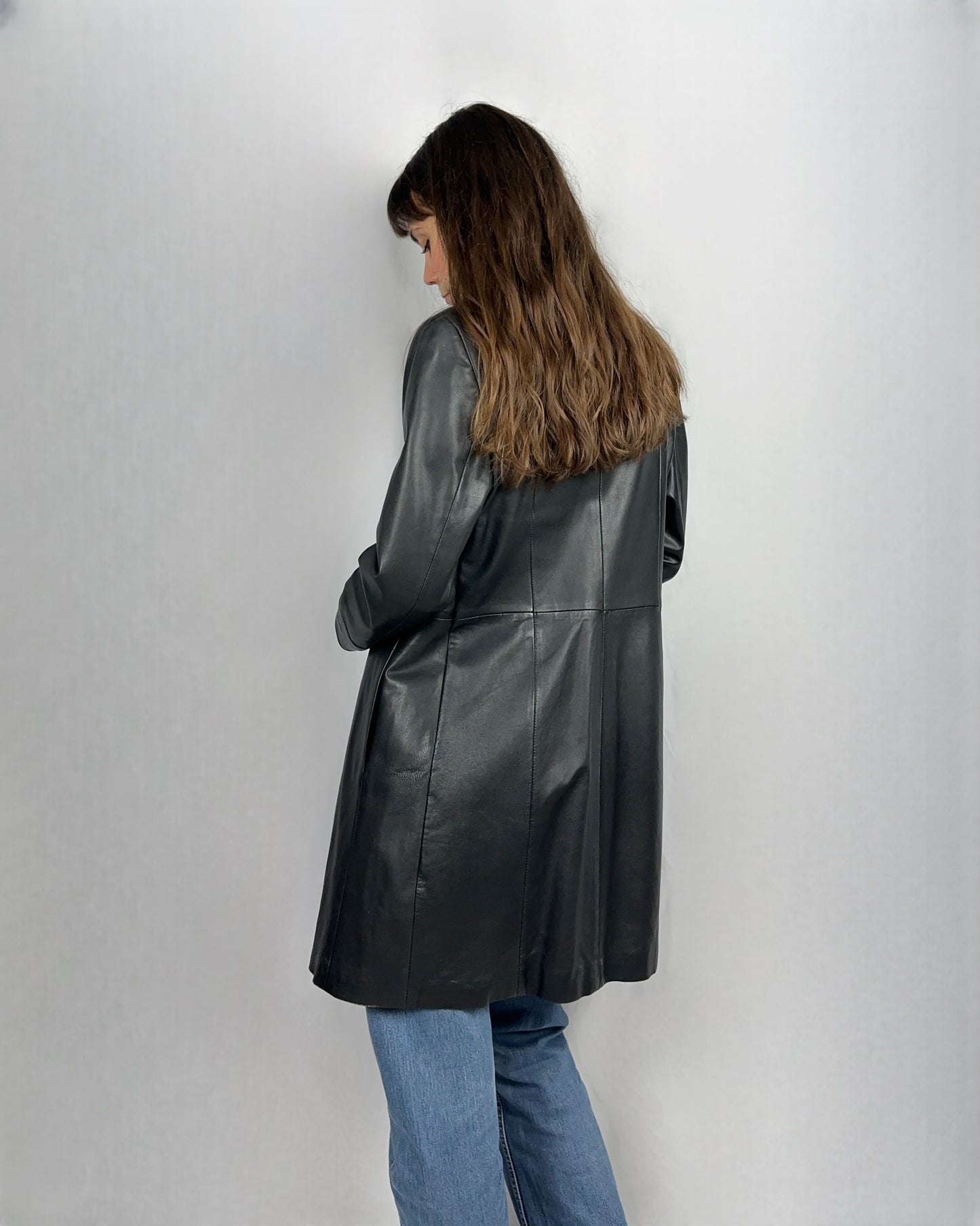 Trench in vera pelle (con piccolo difetto)