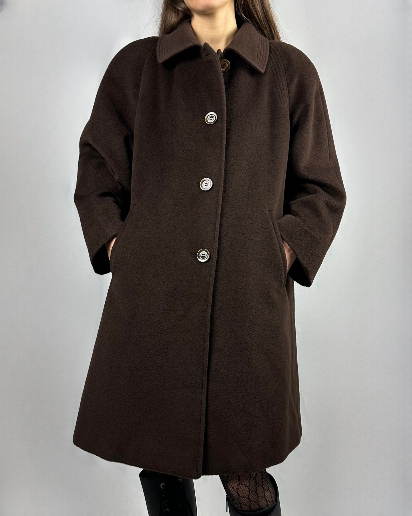 Cappotto cioccolato in pura lana