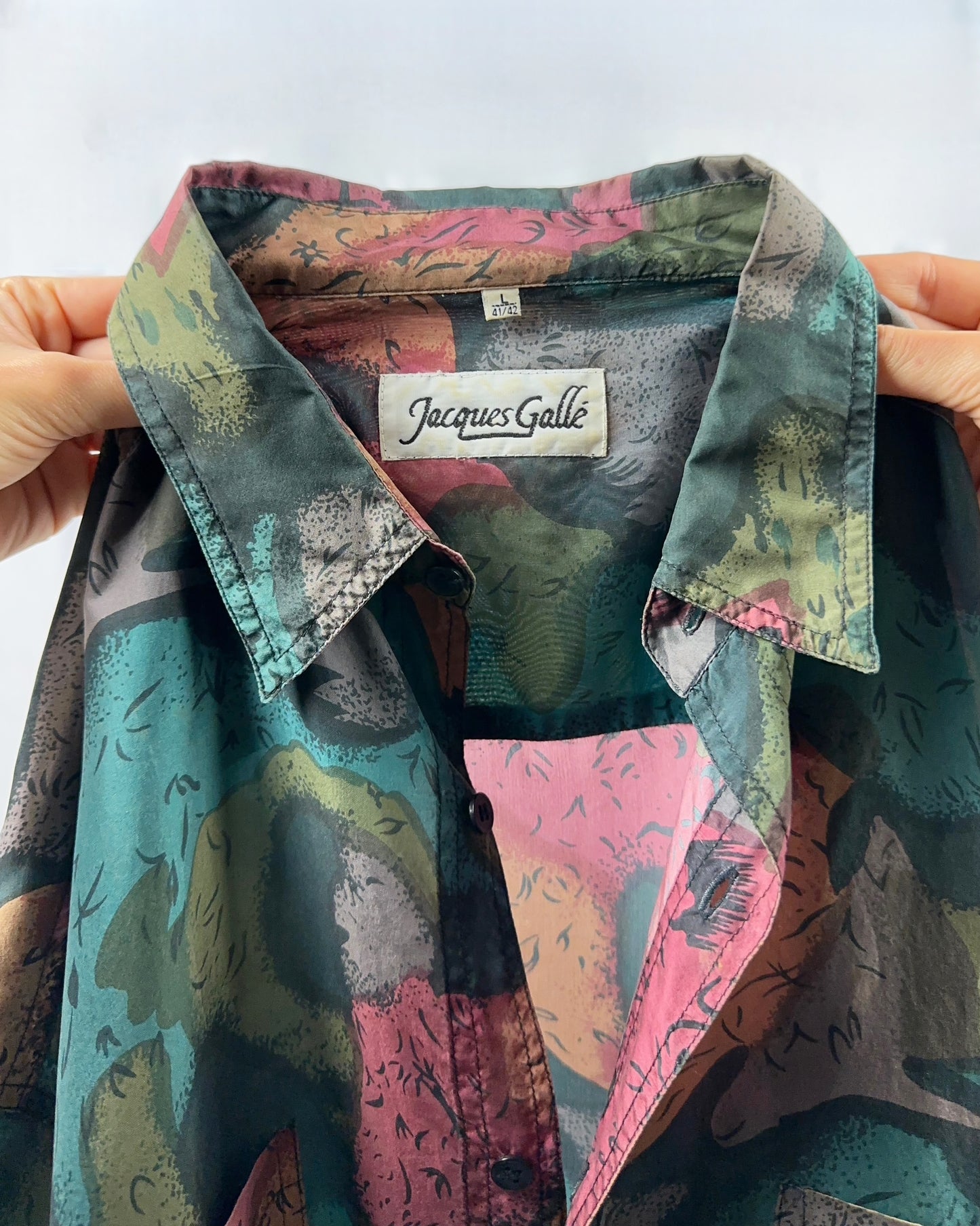 Camicia astratta in pura seta