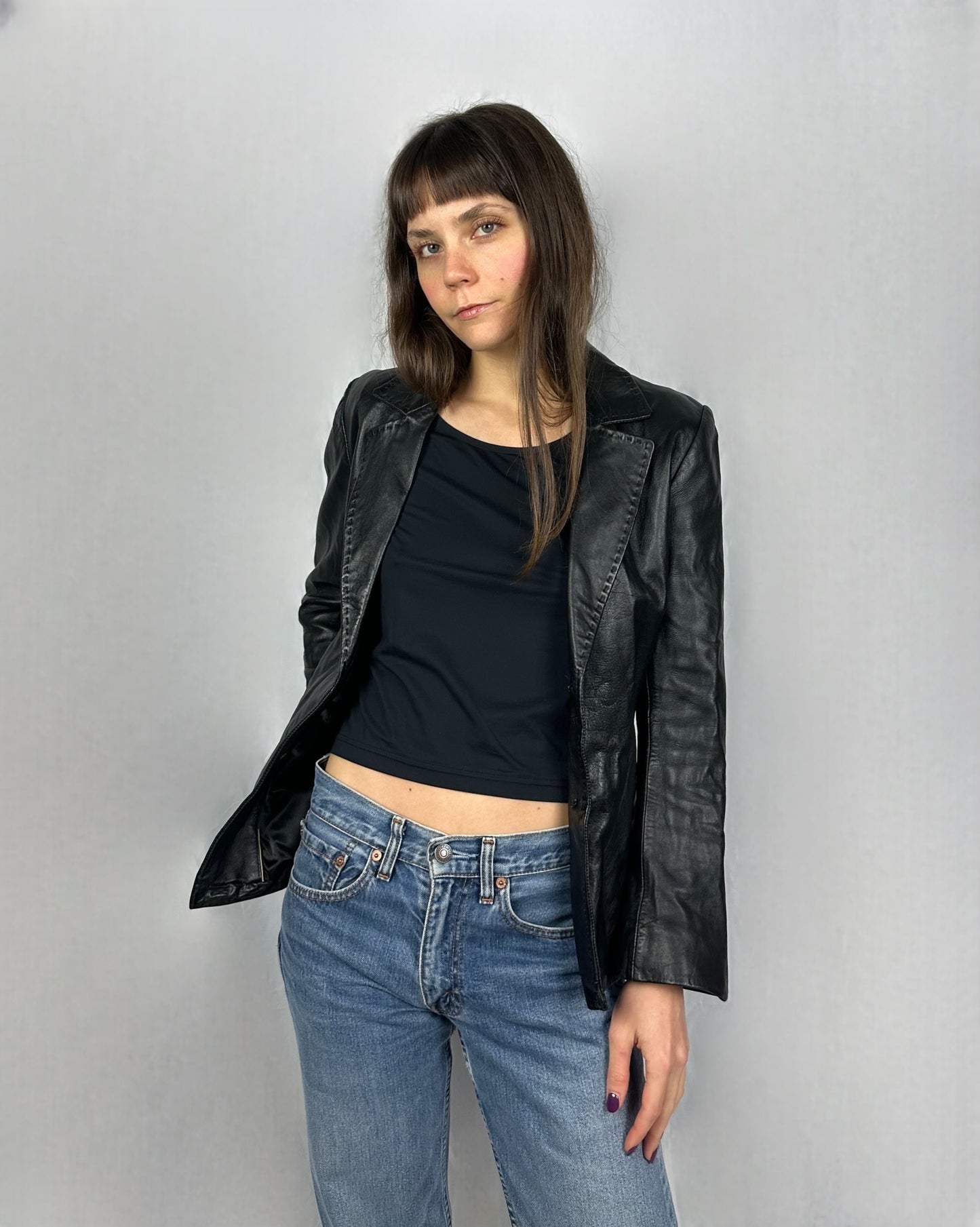 Blazer in vera pelle