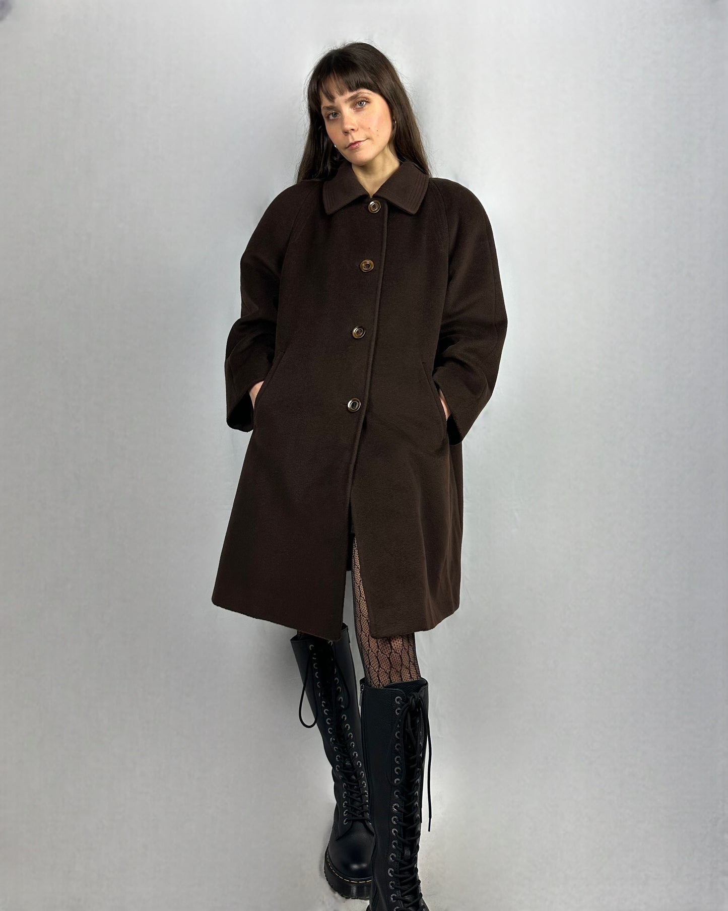 Cappotto cioccolato in pura lana