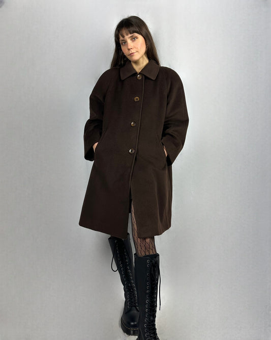 Cappotto cioccolato in pura lana