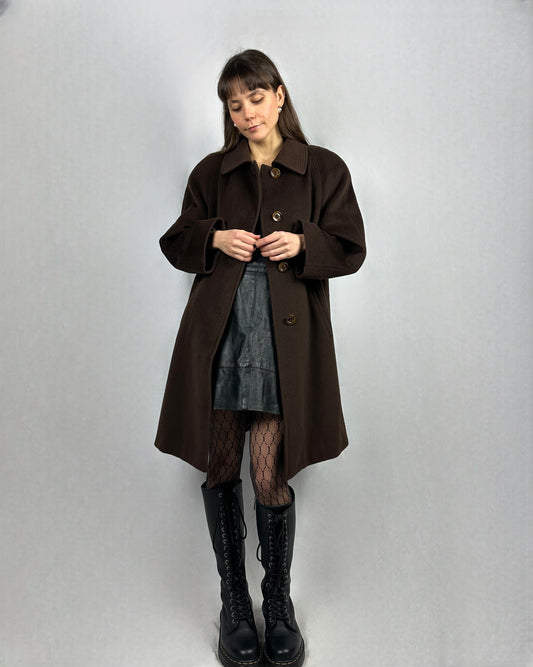 Cappotto cioccolato in pura lana