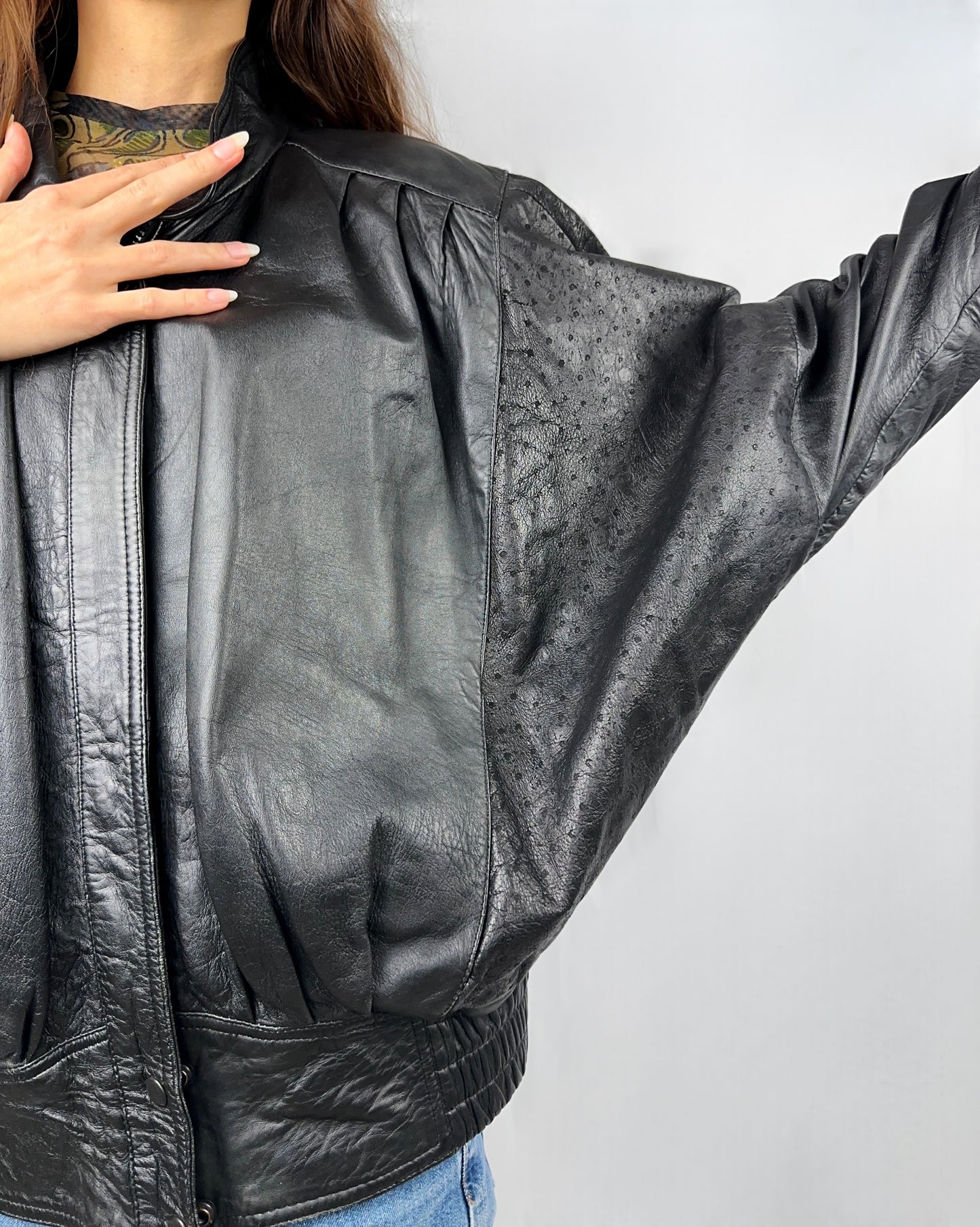 Bomber anni '80 in vera pelle