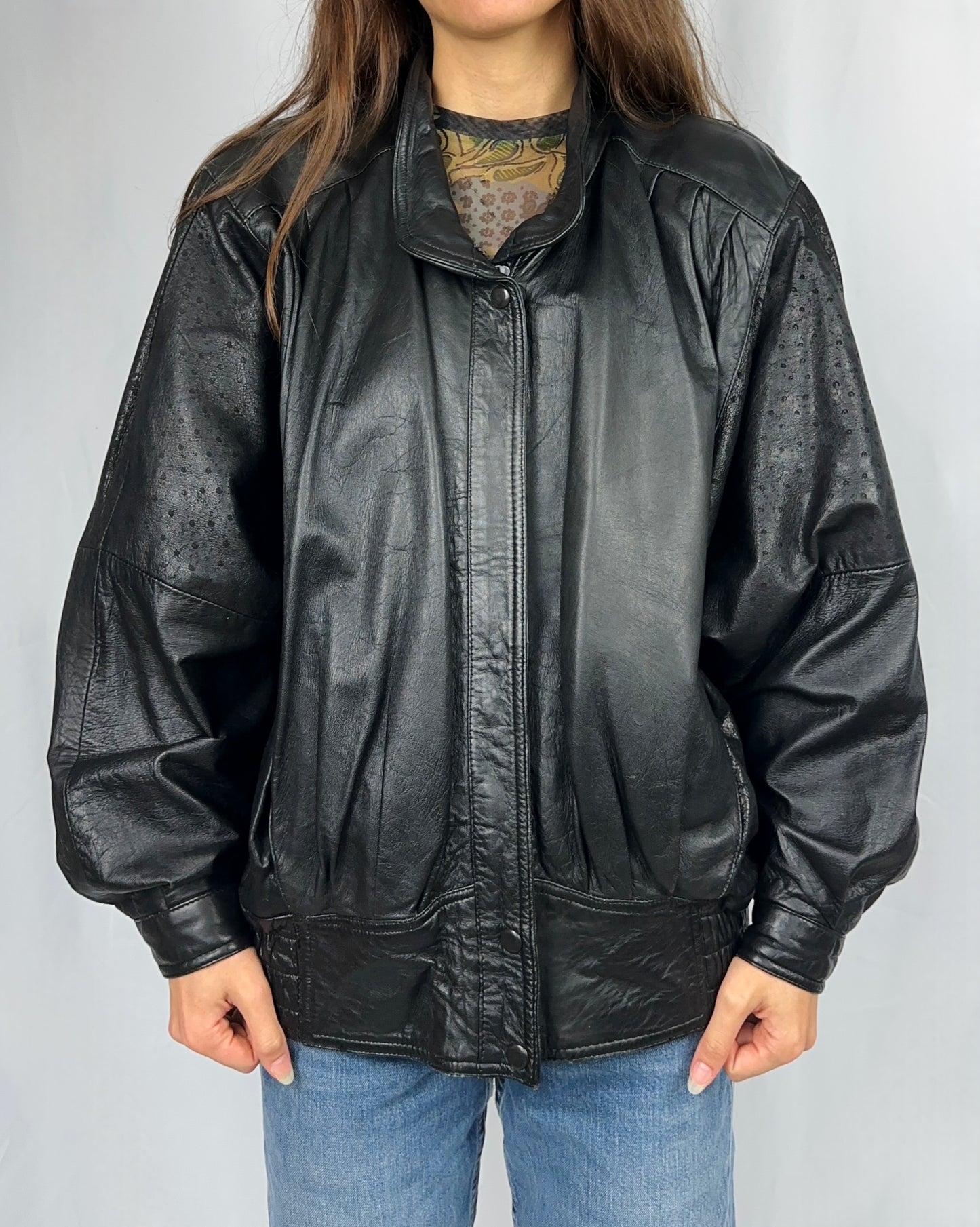 Bomber anni '80 in vera pelle