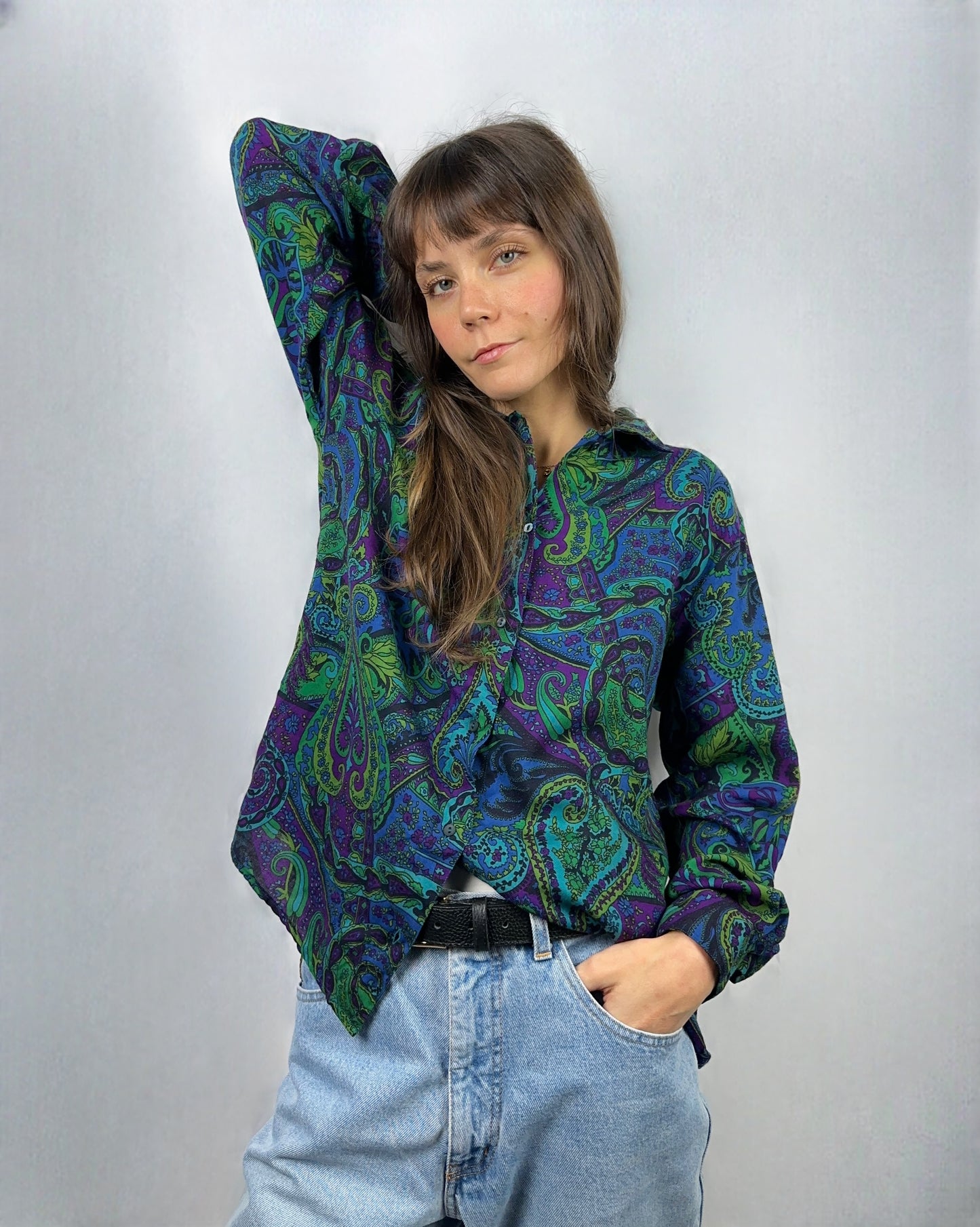 Camicia unica in lana e cotone