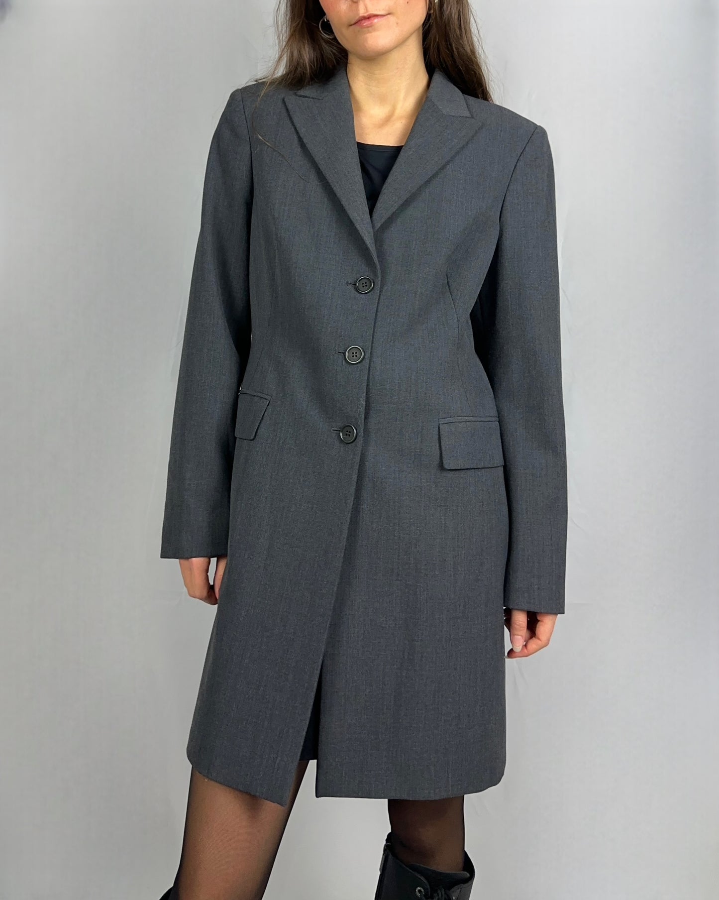 Blazer lungo grigio antracite