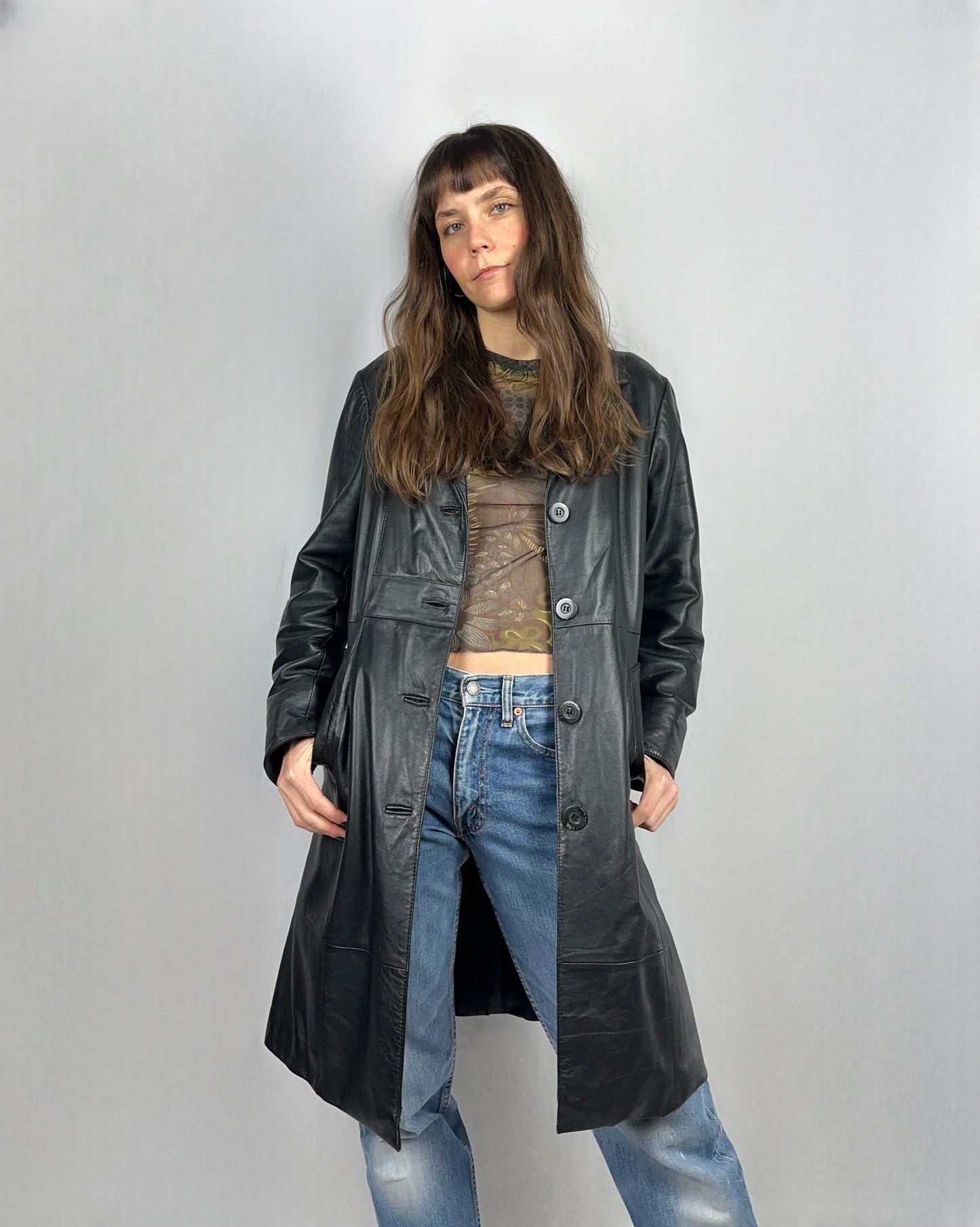 Trench in vera pelle (con piccolo difetto)