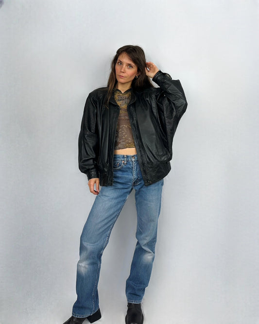 Bomber anni '80 in vera pelle