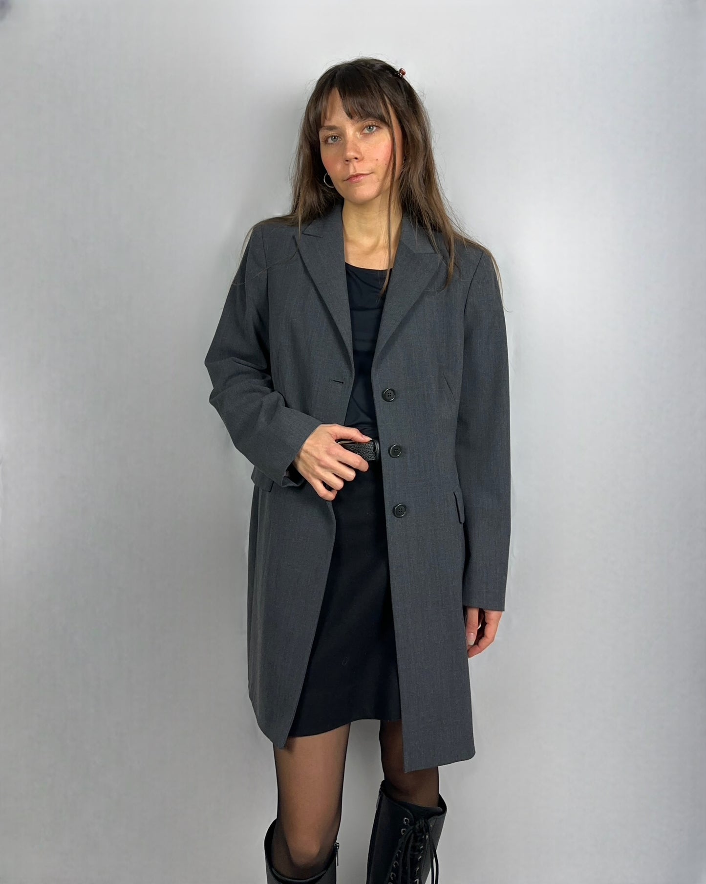 Blazer lungo grigio antracite