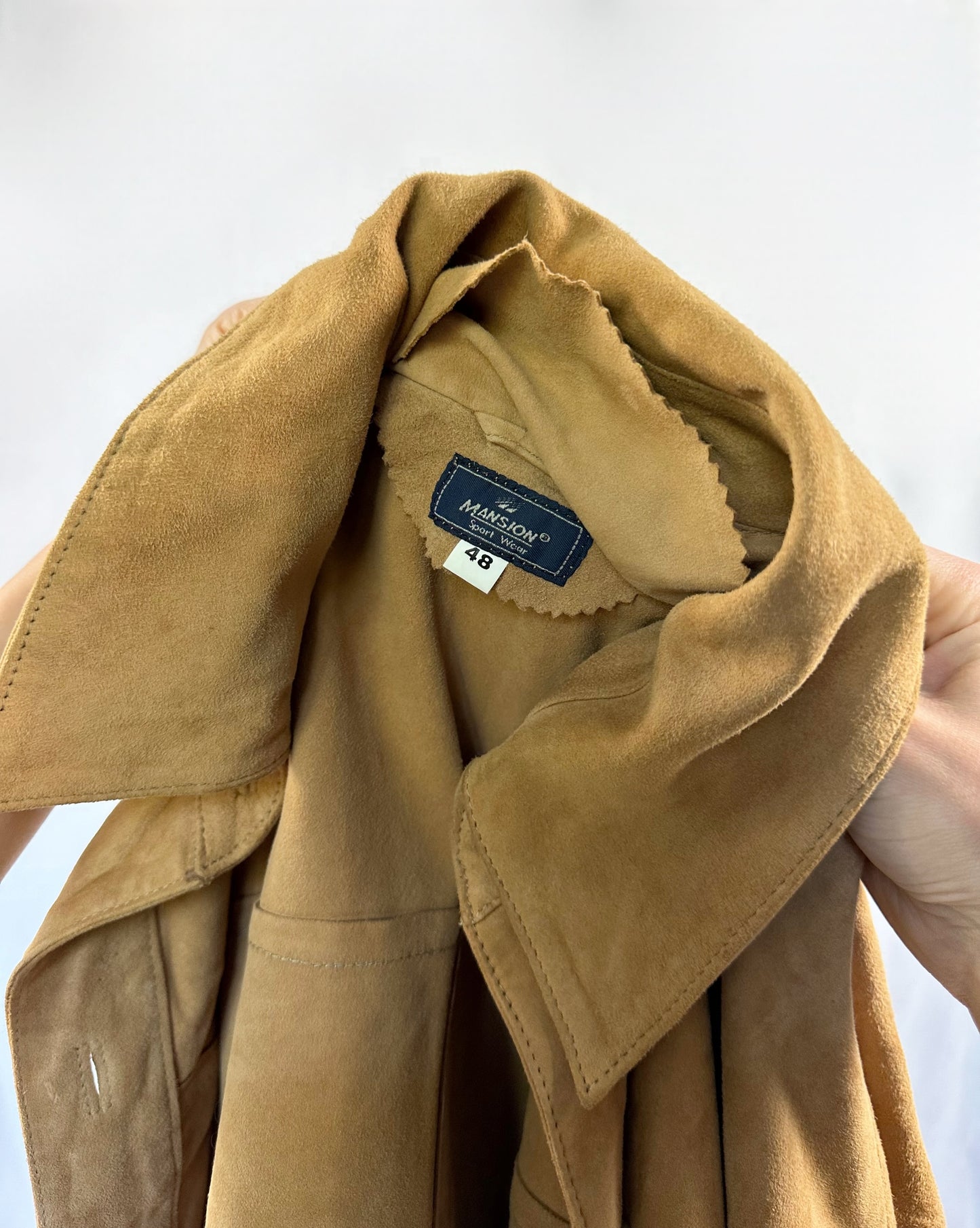 Giacca in suede biondo caramello