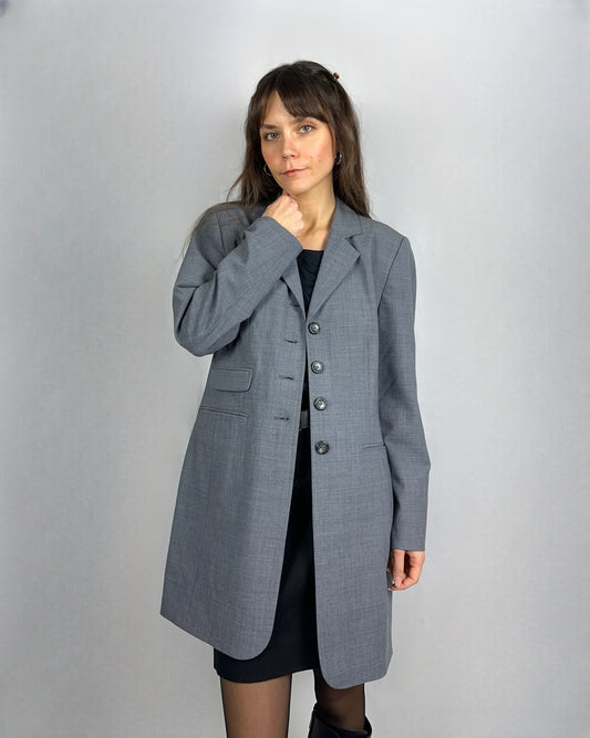 Blazer lungo grigio cenere