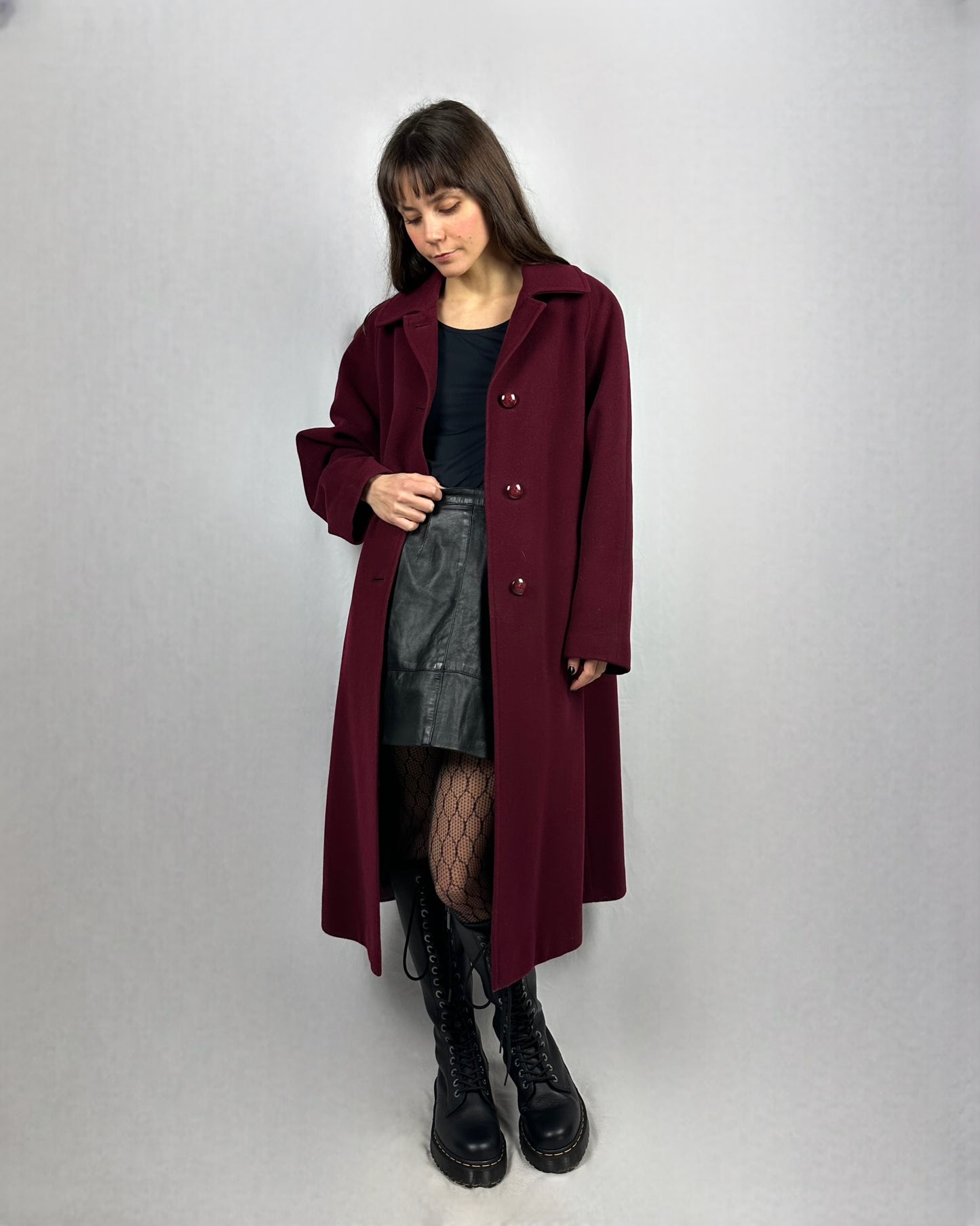 Cappotto vinaccia in lana