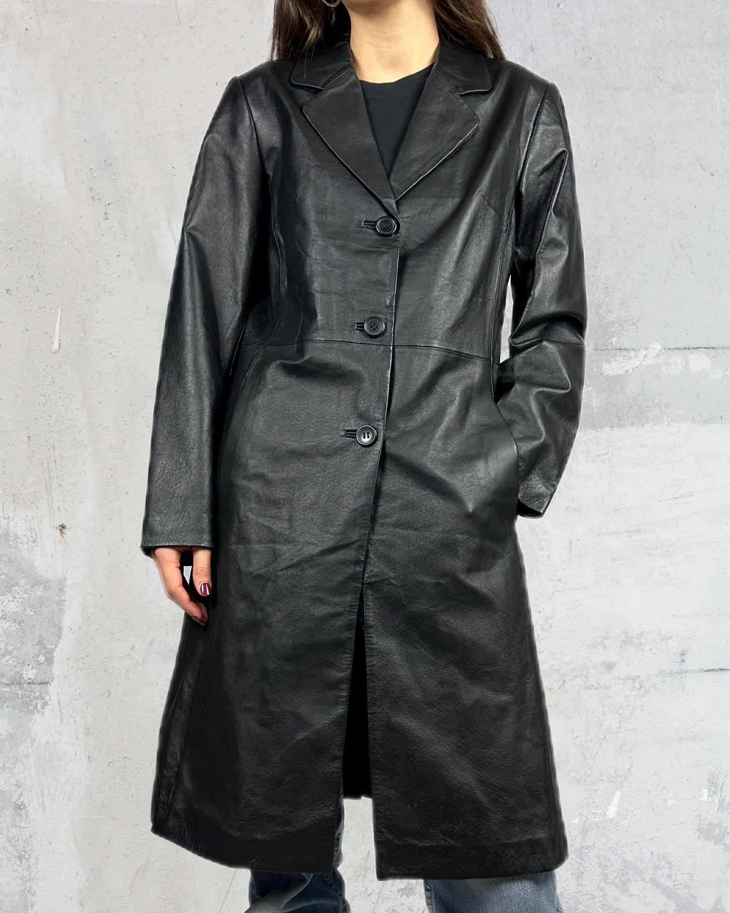Trench in vera pelle
