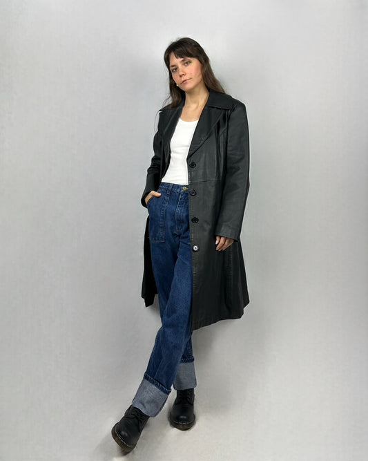 Trench in vera pelle