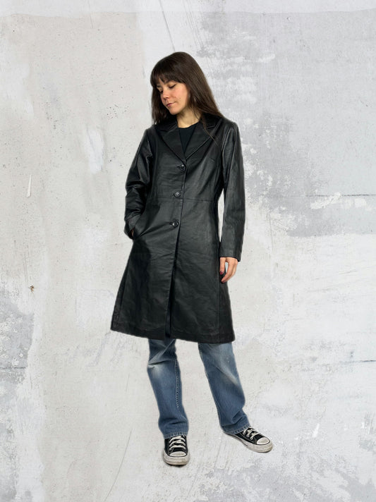 Trench in vera pelle