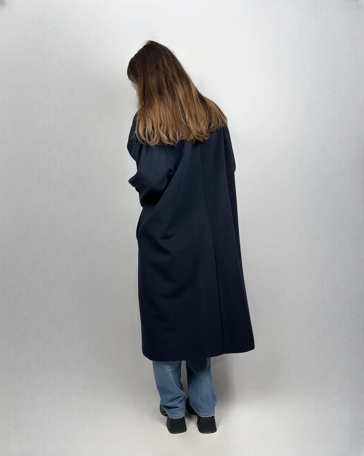 Cappotto dolcevita blu navy