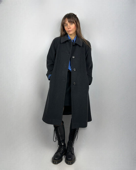 Cappotto grigio antracite in lana vergine